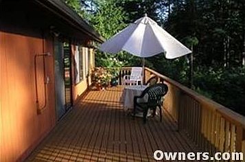 Second floor decking leads to tub.