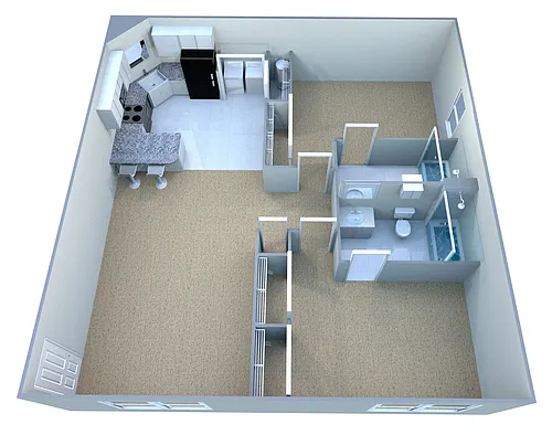 Floor plan Custom - 2BR - 1B