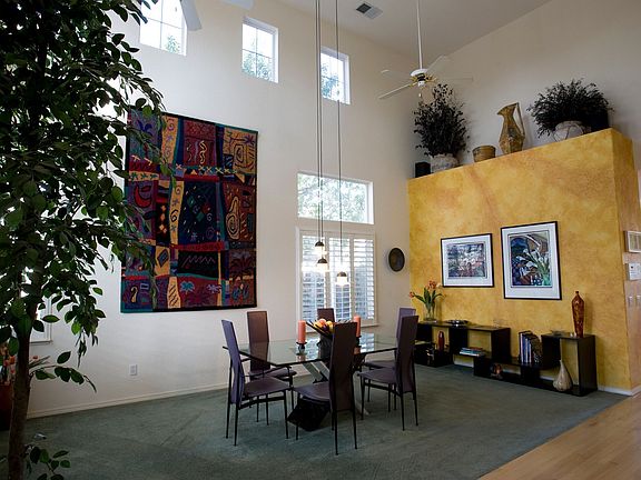 high ceilings, contemporary design