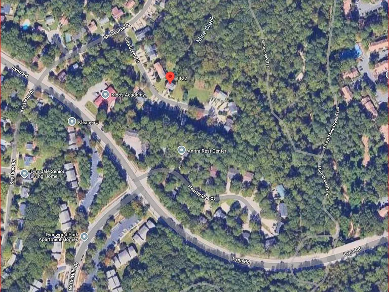 Home located off Lynn road between Six-forks and Creedmoor roads but it bypasses much of the traffic