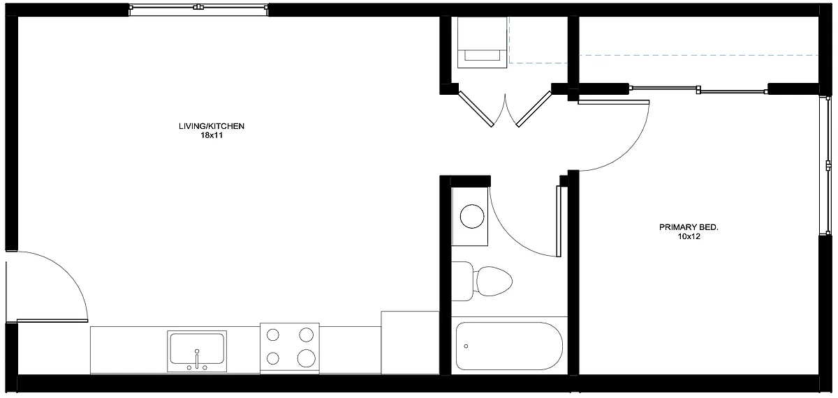 Floor plan 1 Bedroom 1 Bathroom