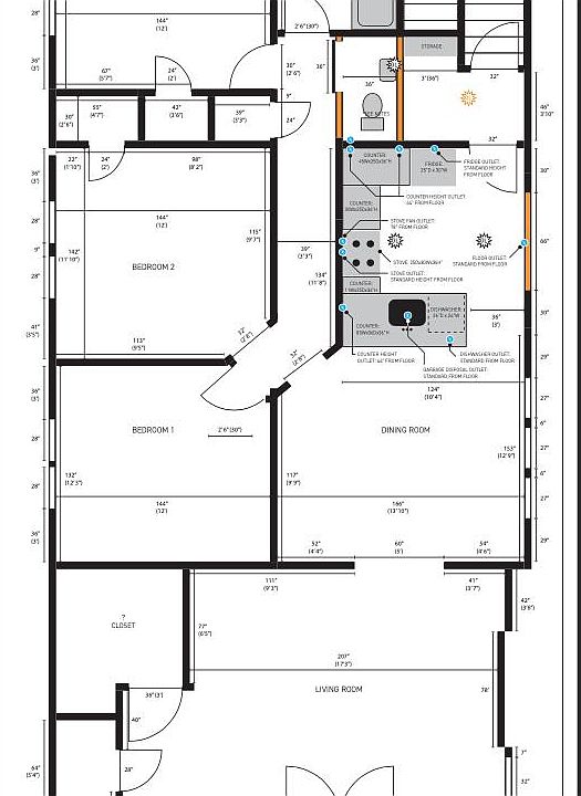 Floor Plan *Note Left Bottom "Closet ?" is a stairwell. Beneath that is a coat closet with a window!