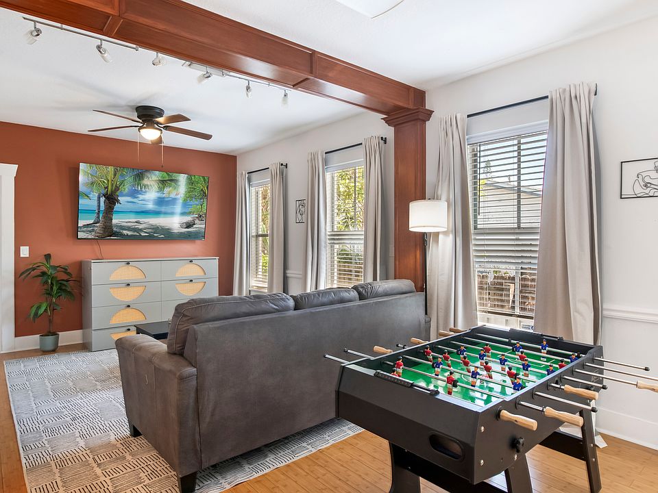 Living room with foosball table