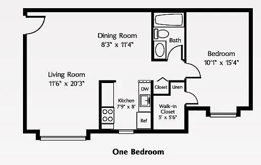 Floor plan 1 Bedroom
