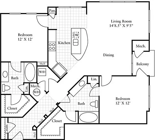 Floor plan 2 Bedrooms B