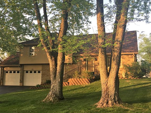 Front yard with mature trees