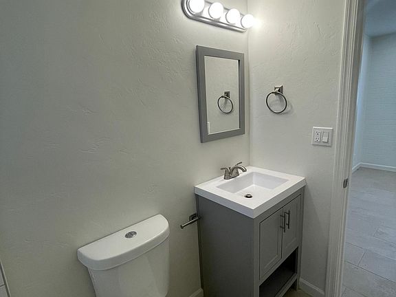 Completely remodeled bathroom.