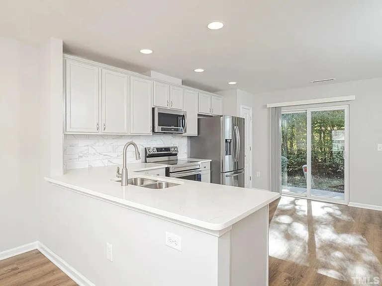 An excellent view of the spacious quartz countertops.
