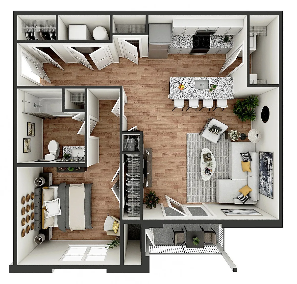 Floor plan 1 Bed 1 Bath