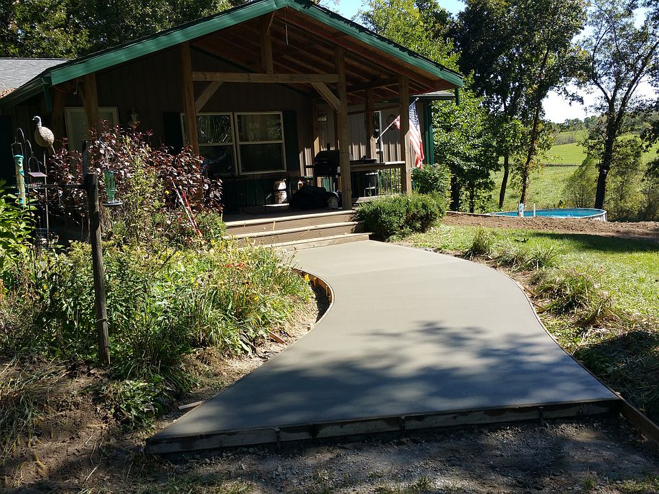 Large covered porch new walk