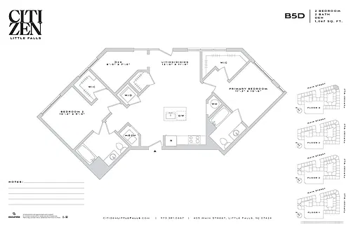 Floor plan 2 Bedroom, 2 Bathroom