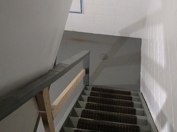 Basement stairs from the kitchen view