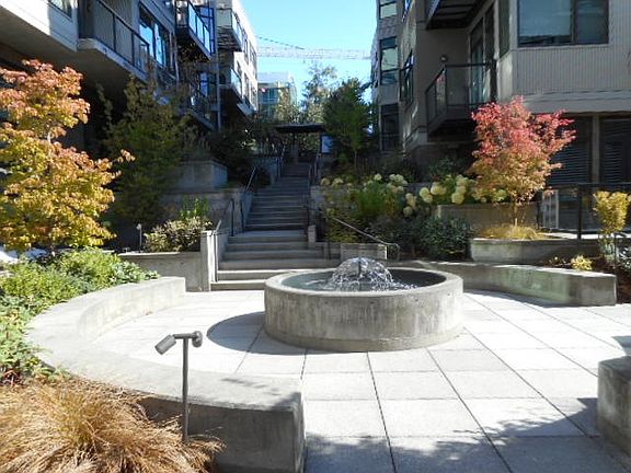 Gorgeous courtyard fountain and foliage