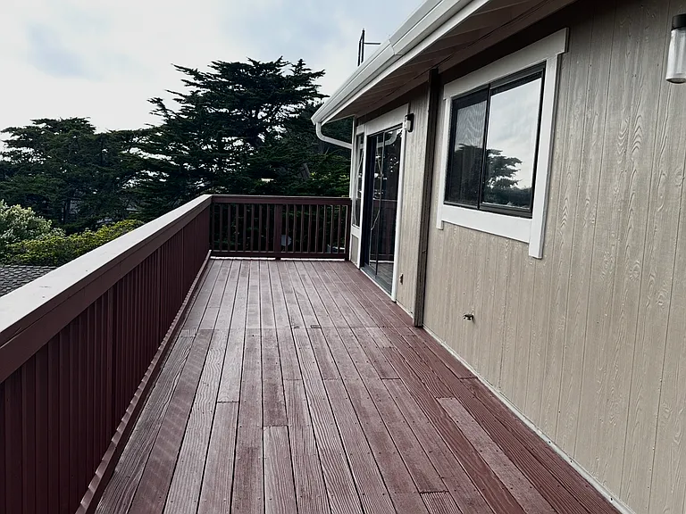 Top deck from the living room and kitchen