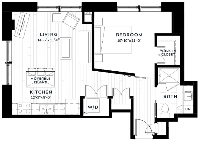 Floor plan 1K
