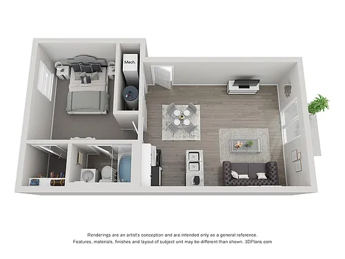 Floor plan 1 Bed Apartment - Standard