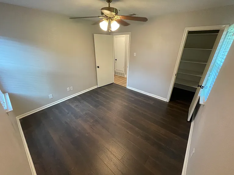 Great shelving in closet; also hanging storage (not pictured)