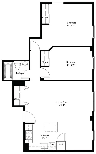 Floor plan 2 Bedroom J2 & J7