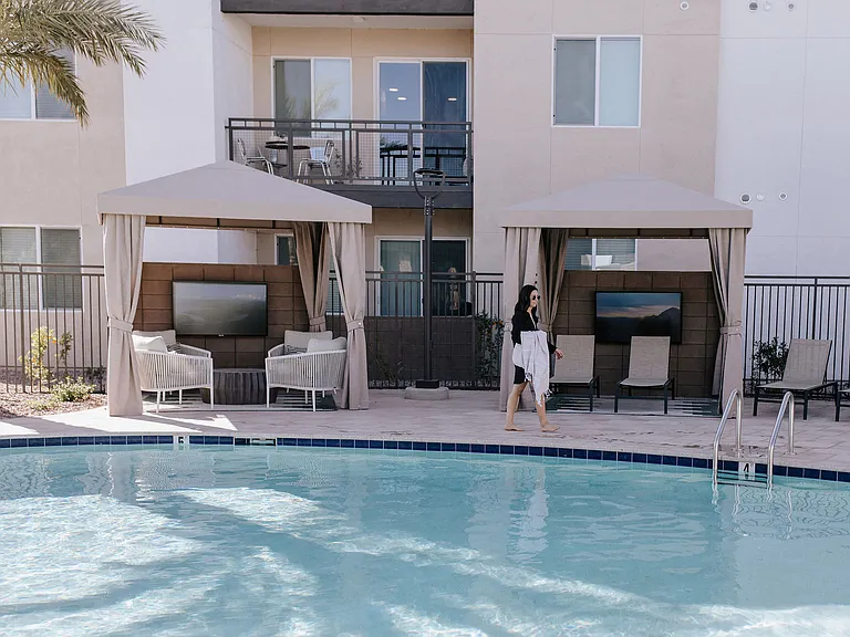 Poolside Cabanas with TVs