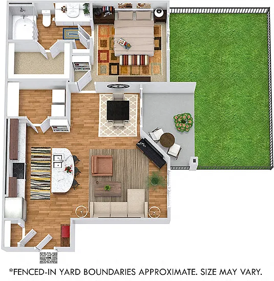 Floor plan The Longhorn with Fenced-In Yard