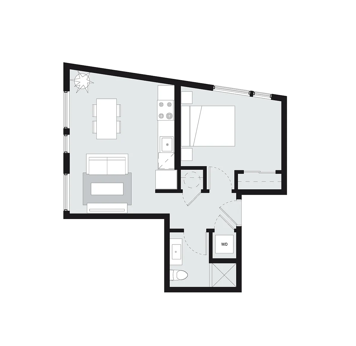 Floor plan One Bedroom Style U