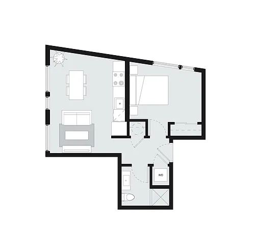Floor plan One Bedroom Style U