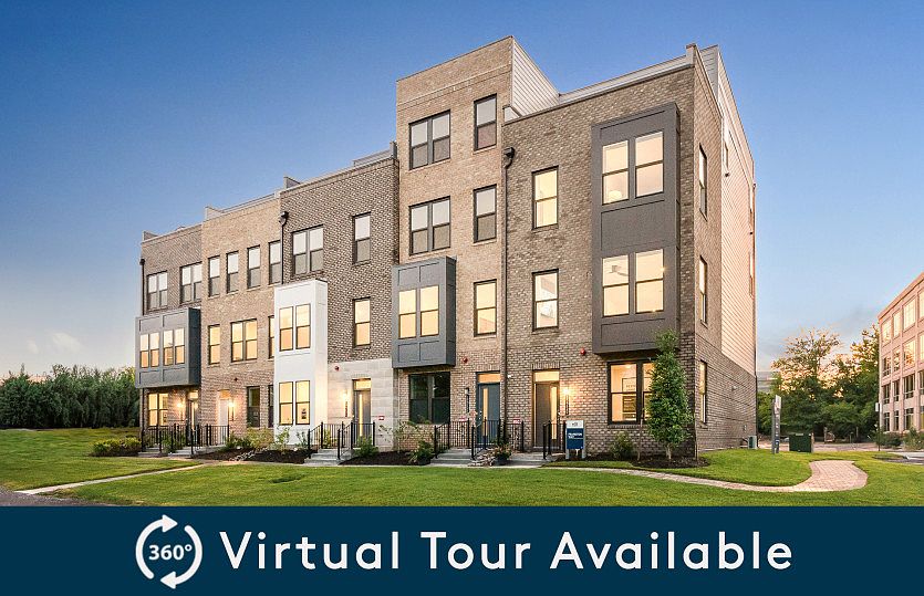 New 4-level townhomes with rooftop terraces by Pulte Homes at Reston Arboretum.