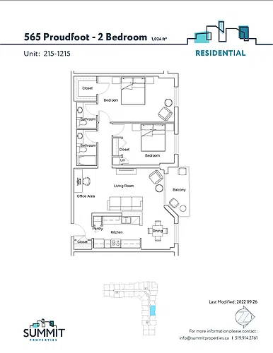 Floor plan 2 bedroom 2 Bed 1.5 Bath 11