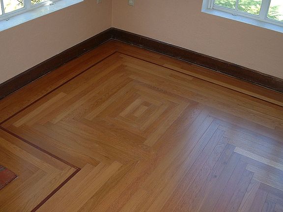 hardwood floor details (mahogany trim)
