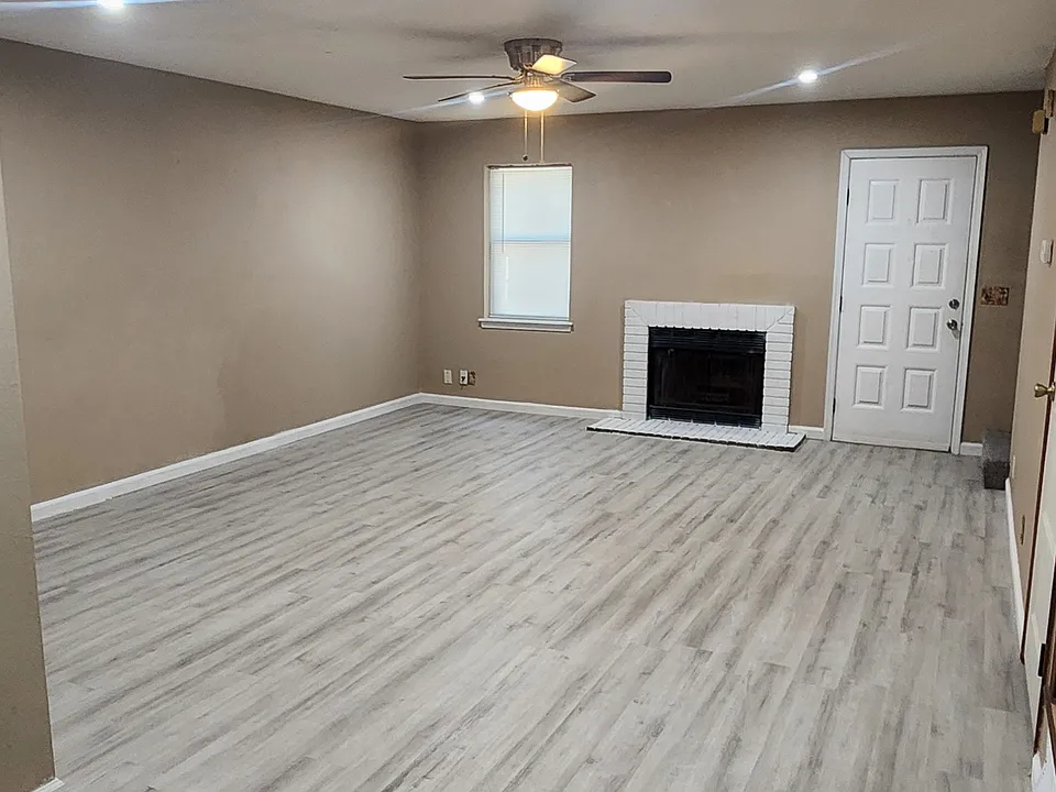 Living room with new Vinyl plank flooring