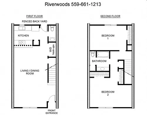 Floor plan 2 Bed 1.5 Bath
