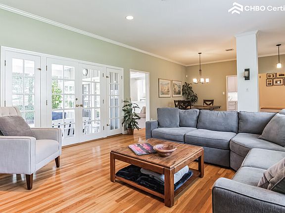 Living room has ample seating