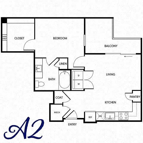 Floor plan One-Bedroom (A2)