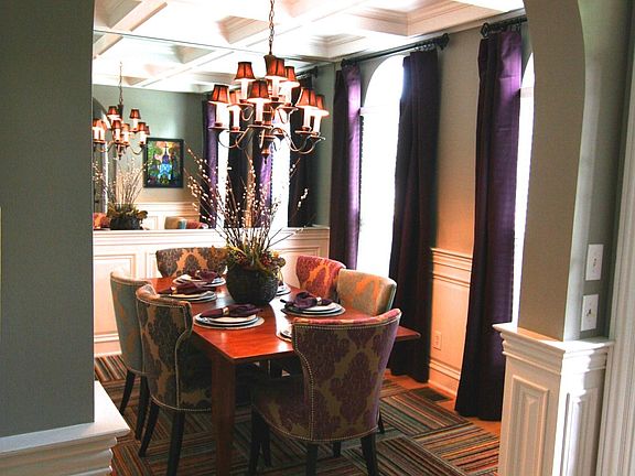 Dining with Custom Millwork Ceiling