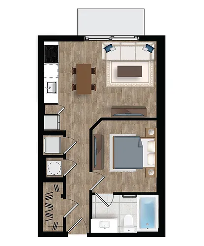 Floor plan Studio 2-B