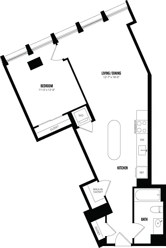 Floor plan 1 Bed/1 Bath-C4
