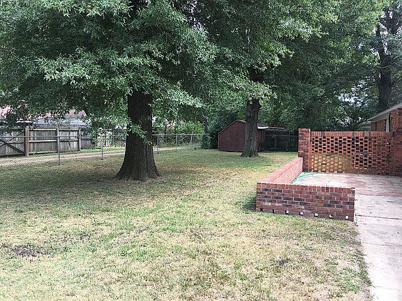 fenced back yard