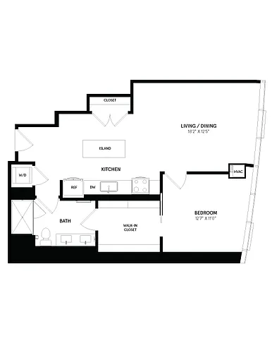 Floor plan 1 Bed/1 Bath-09-10