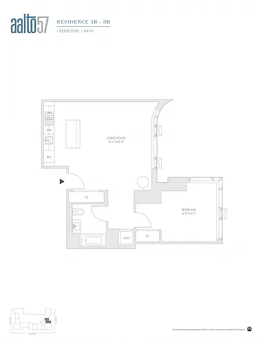 Floor plan 1 Bed/1 Bath-1A