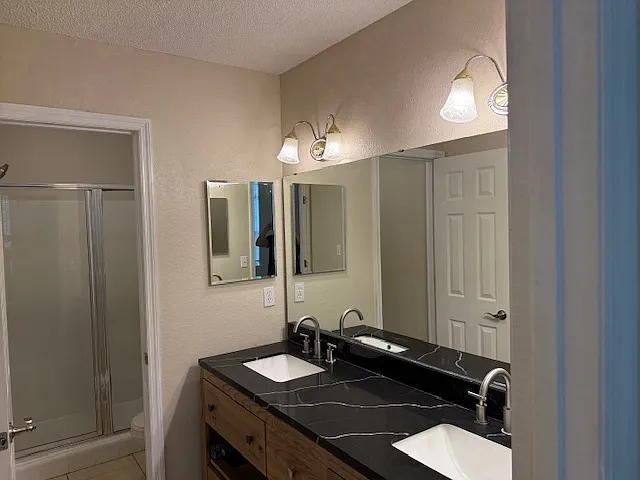 Master bathroom with new vanity with quartz countertop