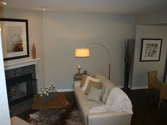 Living room with fireplace