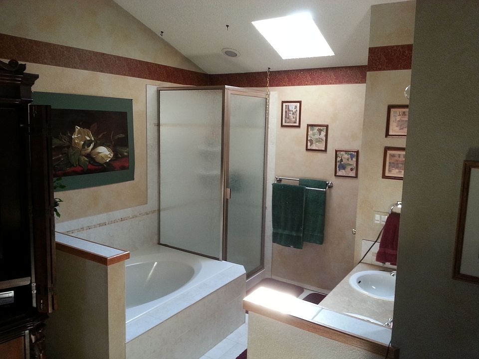 Complete bathroom redone due to a huge water leak into the garage, should be g