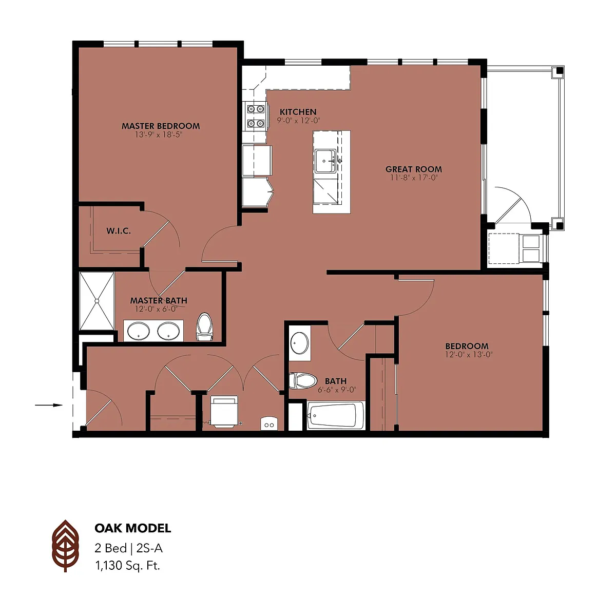 Floor plan Oak Model