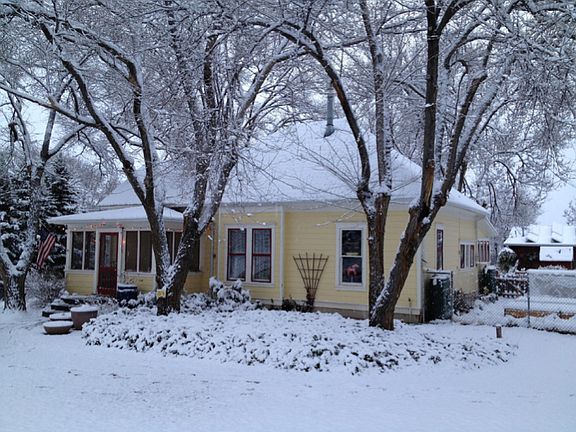 Front of home with snow