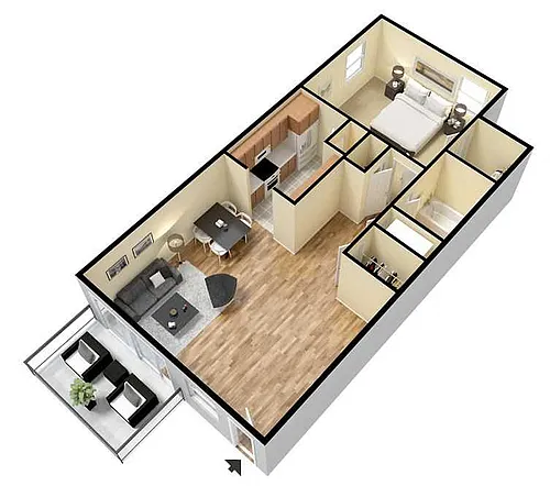 Floor plan 1 Bedroom