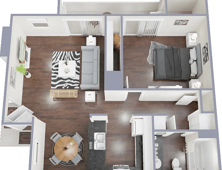 1x1 Floorplan Diagram