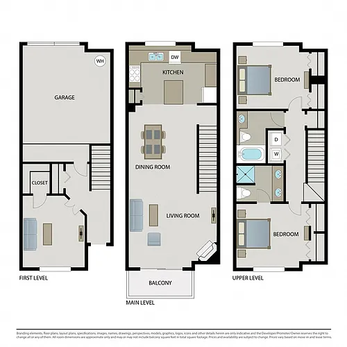 Floor plan Gardenia + Den Townhome