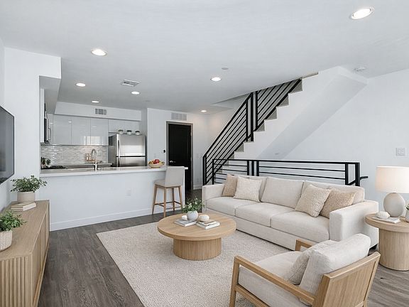 Living room space and Kitchen