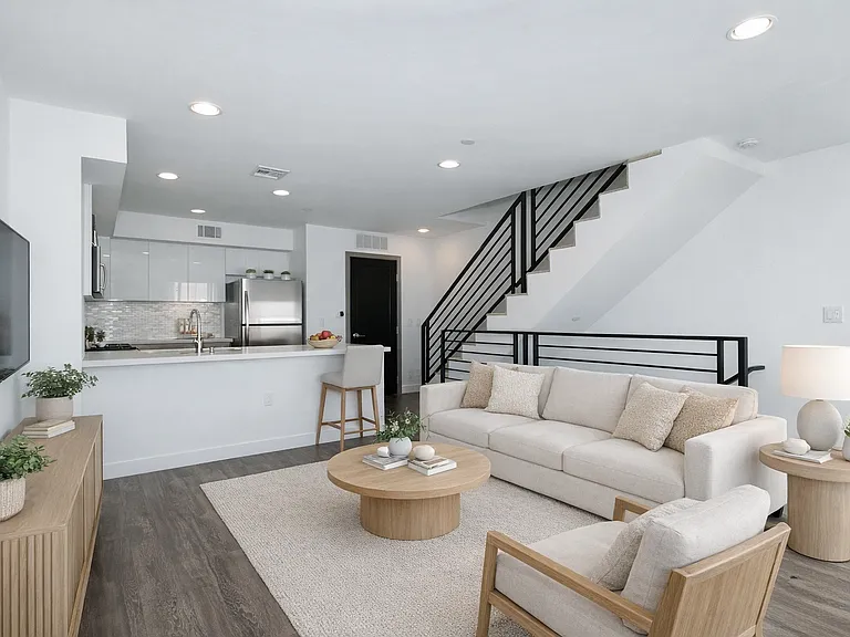 Living room space and Kitchen