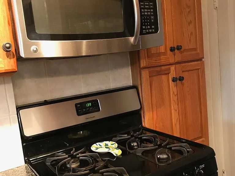 Gas range and microwave